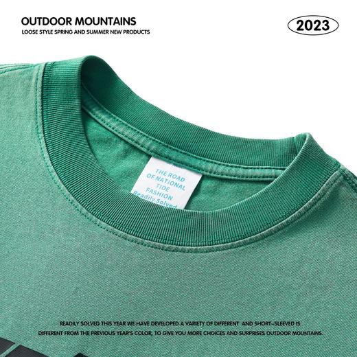 RS男装|2023夏季270克重磅字母印花洗水复古潮牌纯棉短袖t恤男 商品图1