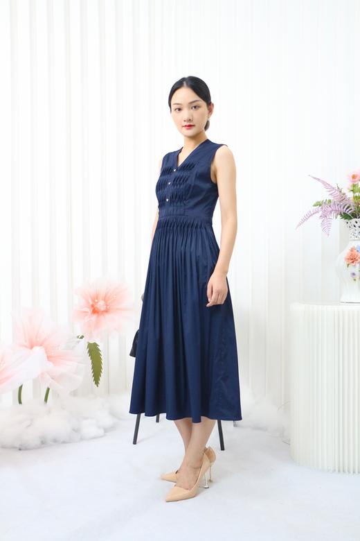 B--千年情话—梁祝绀色排褶无袖连衣裙LZ3S18 商品图2