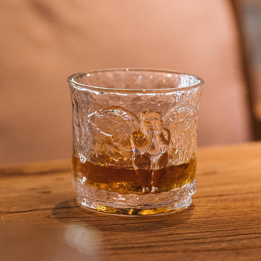 稀奇艺术女士威士忌杯玻璃杯天使浮雕冷水杯洋酒杯四只装 商品图1