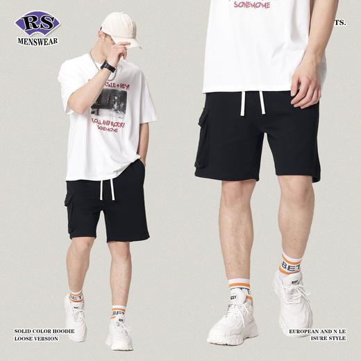 RS男装|2023夏季340G休闲短裤男运动宽松美式高街男生潮牌五分裤 商品图4