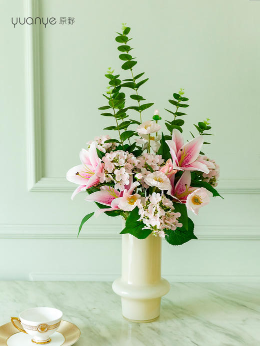 高档仿真花束花艺北欧奶油风花器摆件客厅电视柜餐桌酒店摆设假花 商品图8