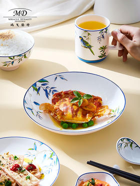 【玛戈隆特】骨瓷餐具鹦鹉碗碟套装家用创意中式礼盒