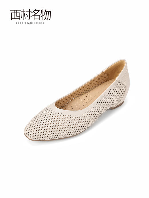 西村名物2023秋季新款简约舒适洞洞鞋通勤透气镂空轻便单鞋X23CE33641 商品图1