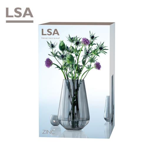 LSA英国进口轻奢花瓶无铅玻璃水培居家装饰摆件 Zinc(H28cm)花瓶彩盒装 商品图3