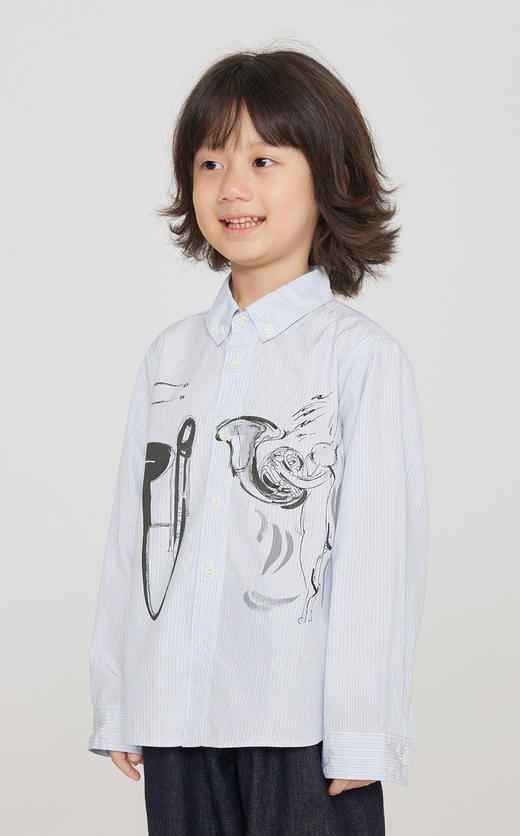 jnby  23年秋款  翻领条纹长袖衬衣 1N7212640 商品图4