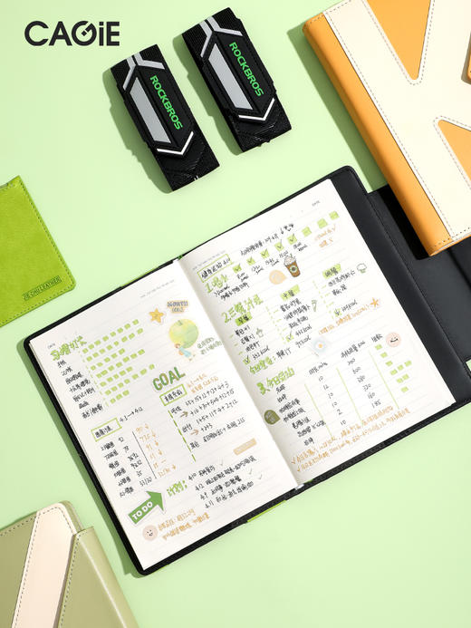 卡杰K字扣带撞色记事本A5绿+米K   CA5J25098-6 商品图3