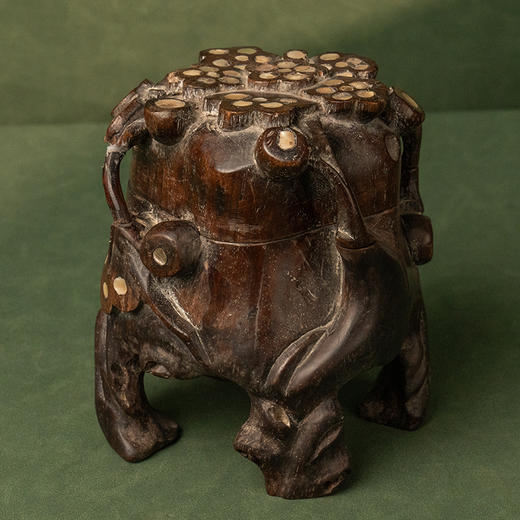 清 红木嵌螺钿根结形盖盒 商品图1