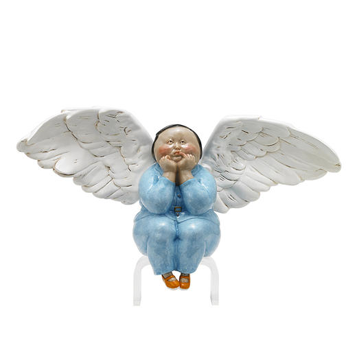 稀奇艺术雕塑摆件瞿广慈作品《节庆男/女天使》精美礼物包装 商品图3