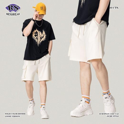 RS男装|2023夏季340G休闲短裤男运动宽松美式高街男生潮牌五分裤 商品图1