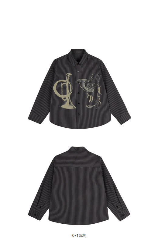 jnby  23年秋款  翻领条纹长袖衬衣 1N7212640 商品图7