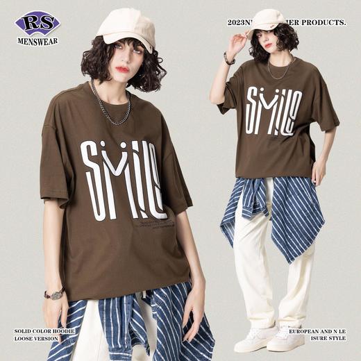 RS男装|2023春夏270g之母植绒发泡印花短袖欧美风休闲新款潮牌T恤 商品图1