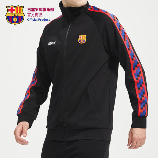 巴塞罗那俱乐部官方商品丨巴萨运动夹克针织外套黑色上装球迷服饰 商品图2