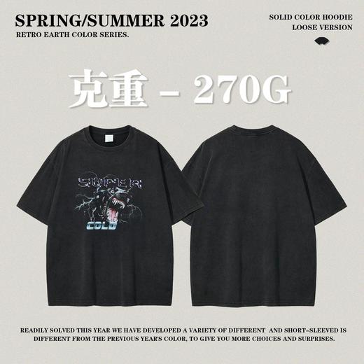 RS男装|2023夏季270克重磅洗水做旧复古潮牌纯棉百搭休闲男士短袖 商品图2