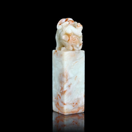 孤品014659:老挝石桃花冻貔貅钮方章-3.5*3.4*13.8cm 商品图3