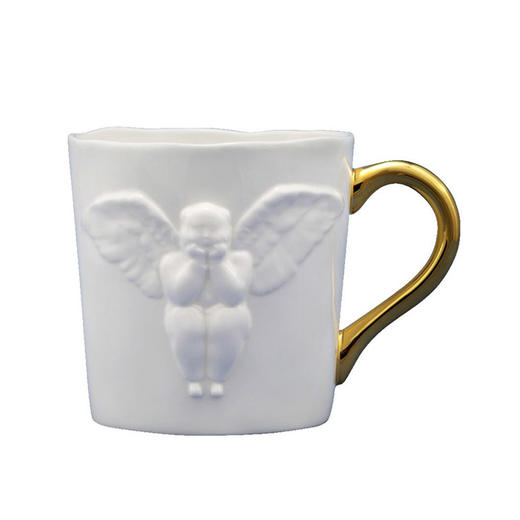 稀奇艺术好乐杯骨瓷杯双面男天使浮雕骨瓷杯创意优雅男士水杯 商品图0