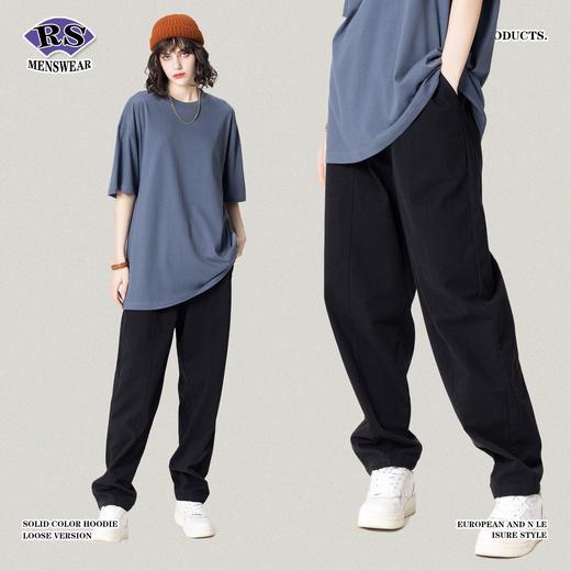 RS男装|2023春夏季梭织坠感纯色长裤日系街头潮牌男生休闲直筒裤 商品图4