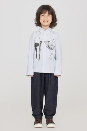 jnby  23年秋款  翻领条纹长袖衬衣 1N7212640