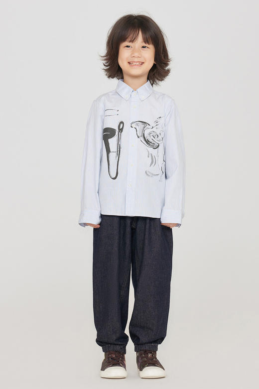 jnby  23年秋款  翻领条纹长袖衬衣 1N7212640 商品图0