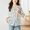 小众百搭，青花瓷小碎花短袖衬衫女装夏新款设计感上衣MJ-35085 商品缩略图2