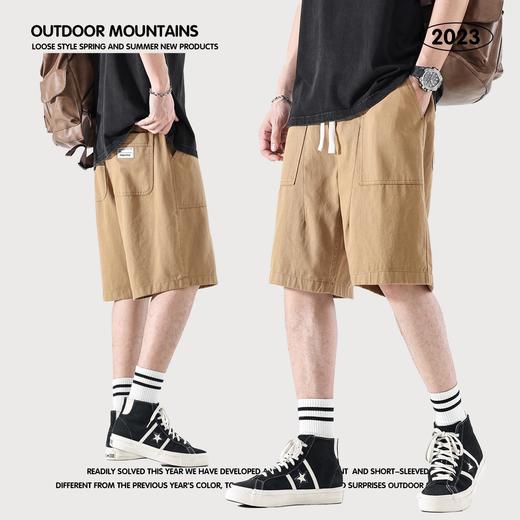 RS男装|日式复古工装男裤山系梭织休闲短裤直筒宽松潮牌男士短裤 商品图1