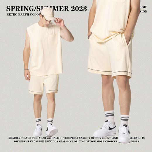 RS男装|2023夏季310g大地色无袖休闲运动背心FOG街头宽松潮牌t恤 商品图4