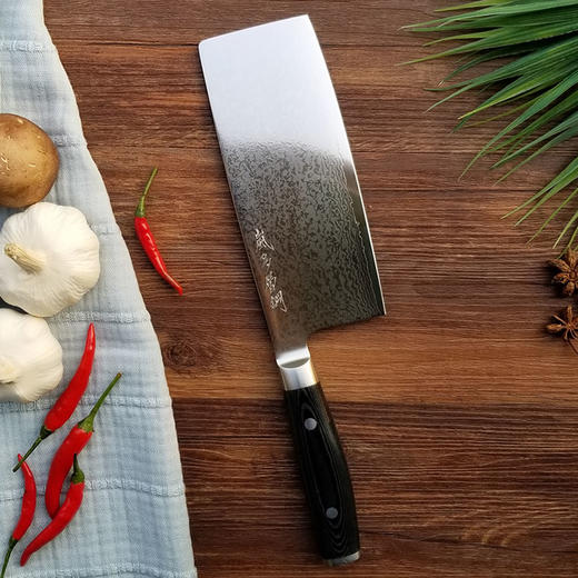 日本原装进口 YAXELL岚系列大马士革中华刀不锈钢家用切片刀 商品图1