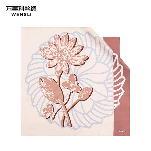 万事利“好运连连”63厘米双面印花真丝中方巾 商品图2
