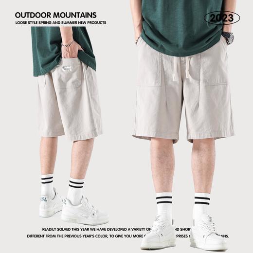 RS男装|日式复古工装男裤山系梭织休闲短裤直筒宽松潮牌男士短裤 商品图3