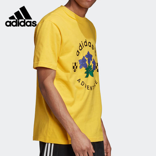 （YY）adidas/阿迪达斯  adidas三叶草男子夏季新款宽松印花上衣运动服短袖T恤衫 GD5607 商品图3