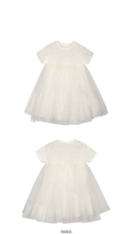 jnby  23年秋款  绣花网纱圆领短袖连衣裙 1N7G11030 商品图3