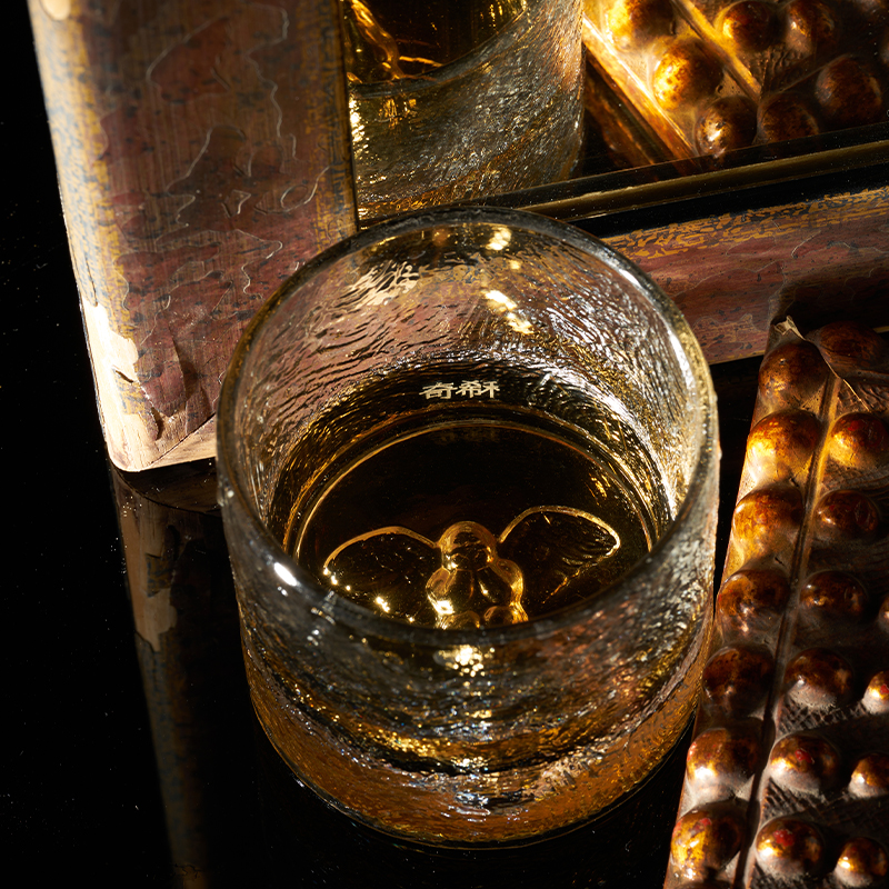 稀奇艺术于昭《融心杯》威士忌冰纹理天使玻璃酒杯子国潮生日礼物