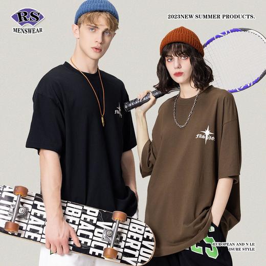 RS男装|2023春夏季270g哥特风字母印花短袖欧美街头潮牌男士T恤衫 商品图3