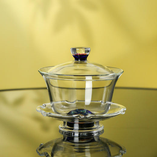 禾器花语·莲韵欣语盖碗高硼硅玻璃茶具高档分茶器泡茶碗 商品图9