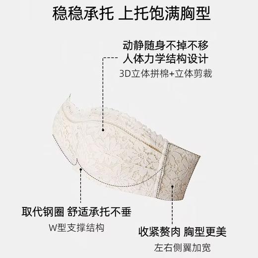 好奇蜜斯蕾丝防滑无肩带无钢圈抹胸内衣女夏季文胸显胸大漫画胸  莱娅+欧若拉 商品图2