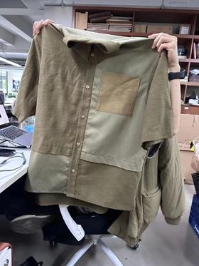 「Galent极蓝」CS231001/拼接口袋短袖衬衫