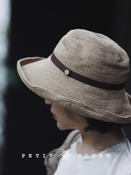 【经典款】PETIT SCHAN小闪 #026 Natural wave++ 浪花儿  进口高端亚麻编织渔夫帽女可折叠便携户外海边防晒遮太阳防紫外线草编帽子 商品图6
