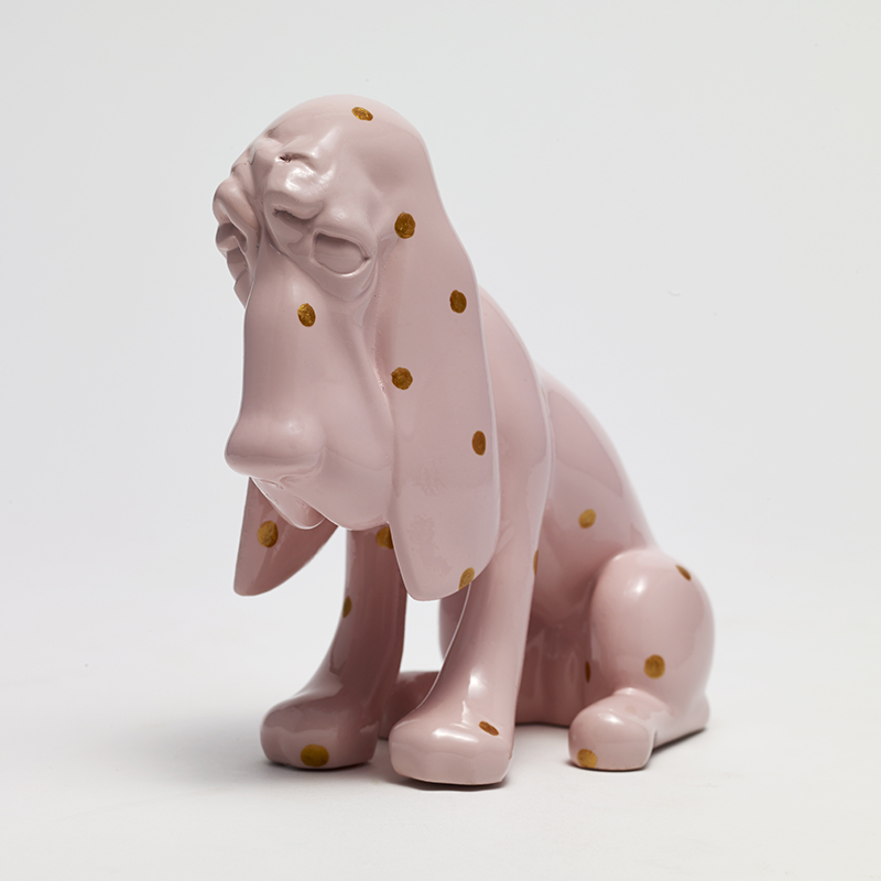 稀奇艺术品向京《单身狗》mini雕塑办公桌属相摆件