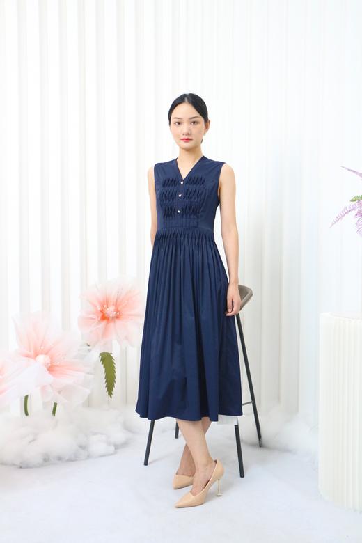 B--千年情话—梁祝绀色排褶无袖连衣裙LZ3S18 商品图1