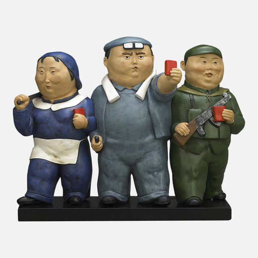 稀奇艺术限量版雕塑摆件瞿广慈作品《工农兵》搭配精美礼物包装盒 商品图2