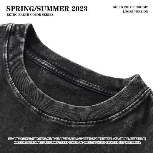 RS男装|2023夏季320G重磅高街复古蜡染水洗做旧短袖潮牌宽松t恤男 商品图1