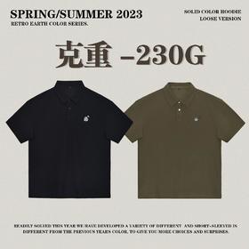 RS男装|2023夏季新款华夫格翻领日系宽松潮流百搭休闲男士短袖T恤