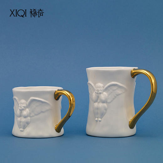 稀奇艺术情侣对杯天使浮雕艺术杯子水杯搭配精美礼物包装盒 商品图2