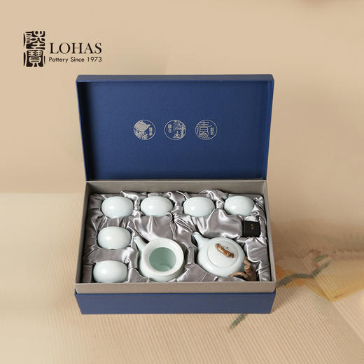 陆宝-镜清节趣茶组9件式 青瓷冰裂 商品图5