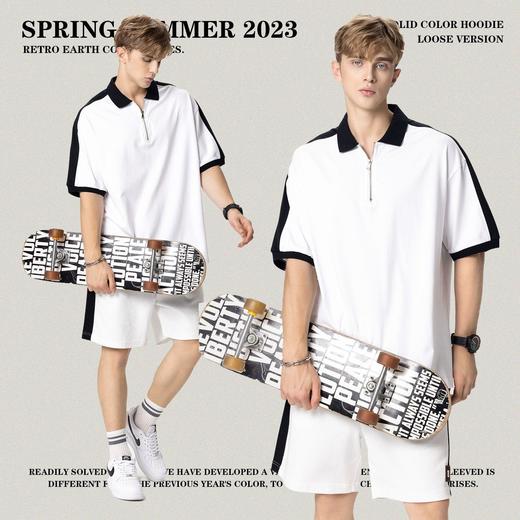 RS男装|2023夏季高端polo衫新款潮流宽松休闲百搭翻领男士短袖T恤 商品图4