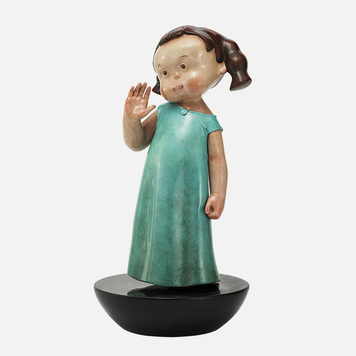 稀奇艺术限量玻璃钢雕塑向京《Hello春天》可爱桌面人物摆件饰品 商品图1