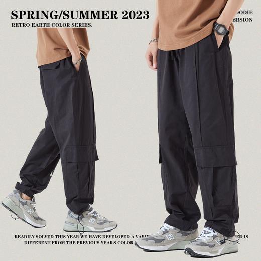 RS男装|山系机能风多口袋工装裤2023夏季新款阔腿宽松束脚休闲裤 商品图0