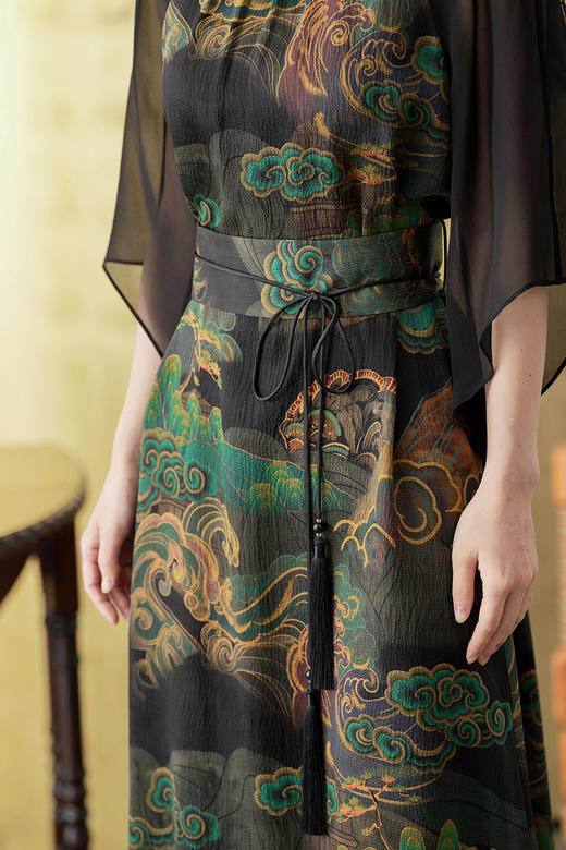 逸红颜明月优选#『观夏』22姆米珍珠缎改良国风新中式香云纱连衣裙，优雅贵气，复古典雅！！现货秒发 商品图5