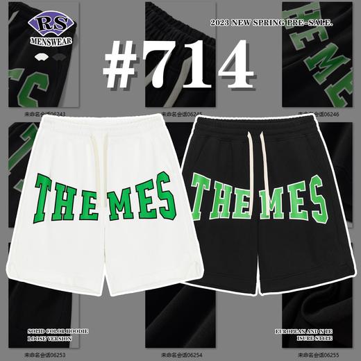 RS男装|2023夏季300g字母发泡胶浆印花短裤欧美运动潮牌休闲裤男 商品图2
