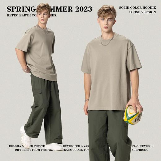 RS男装|305g重磅FOG大地色落肩短袖 2023夏季欧美宽松潮牌男式t恤 商品图2
