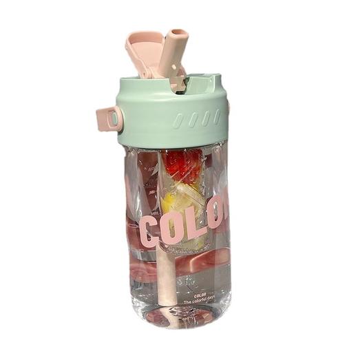 「三款配色」水杯女生颜值便携式咖啡吸管杯夏季新款带茶隔学生可爱杯子餐饮用具 商品图4